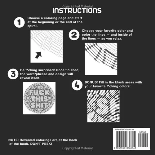 Vista 2 de What in the Actual F*ck Mystery Adult Coloring Book Pages Color & Reveal! Be Surprised!