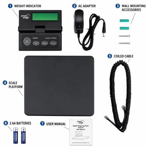Vista 2 de Smart Weigh - Balanza digital de envío y pesaje postal, 110 lb x 0,1 oz, balanza de Oficina de Correo Postal, UPS, USPS