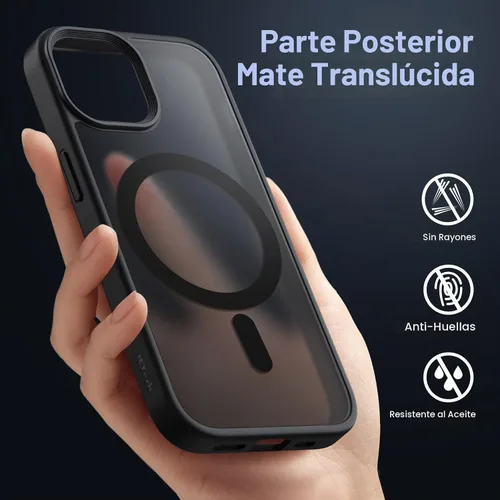 Vista 4 de JETech Funda magnética mate para iPhone 13, color negro