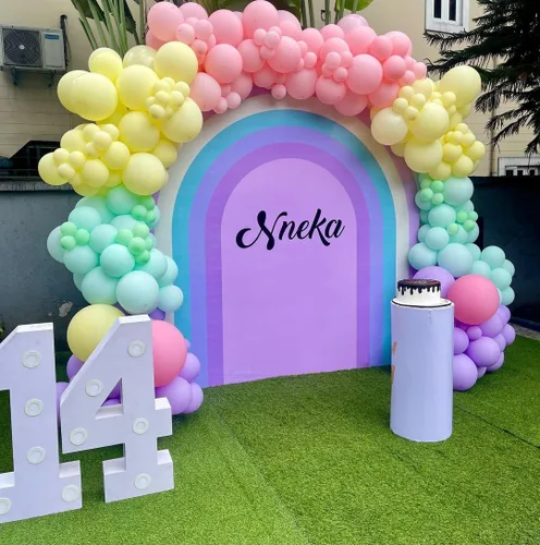 Vista 3 de Kit de arco de globos de helado – Juego de 142 guirnaldas de globos pastel con globo de Mylar de aluminio de helado de 37 pulgadas, globos torcidos