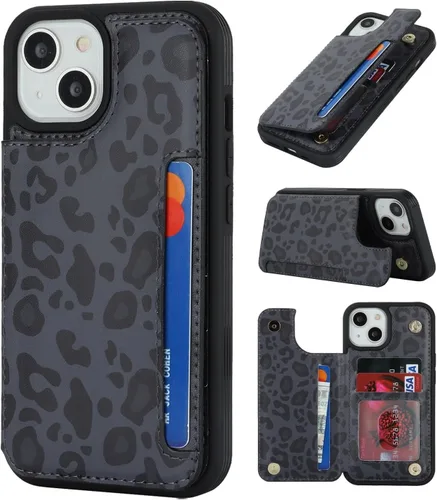 Vista 11 de iCoverCase Compatible con iPhone 13 Funda de Teléfono con Portarjetas, Funda Billetera para Mujeres y Hombres Bloqueo RFID Funda Protectora de Cuero