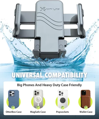 Vista 2 de Bracketron Griplox - Soporte de teléfono impermeable para barcos, soporte de ventosa marina con funda sellada, soporte seguro para teléfono