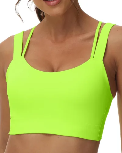 Vista 2 de Attifall Sujetador deportivo con tirantes y copa CD, espalda cruzada, para yoga, entrenamiento, correr, gimnasio, deportes