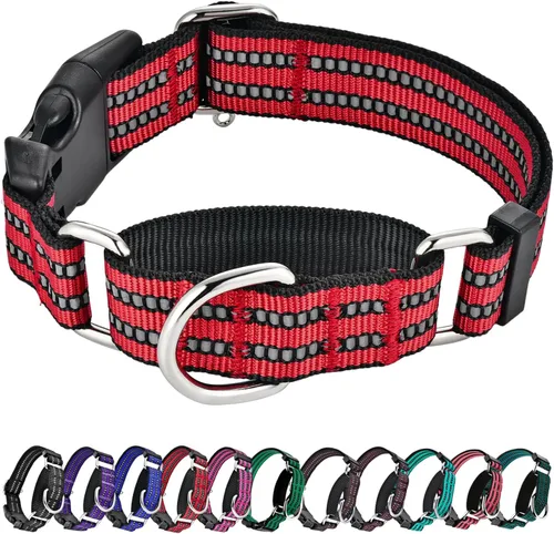 Vista 16 de Hikiko Martingale - Collar reflectante de nailon para perro con hebilla de liberación rápida, ajustable, collar de entrenamiento antideslizante