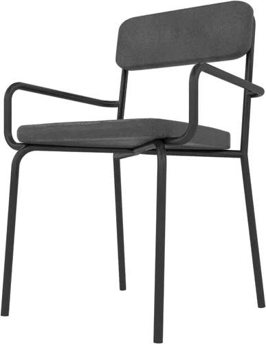 Vista 4 de Manhattan Comfort Whythe - Silla de comedor moderna de piel sintética, diseño simple, color negro