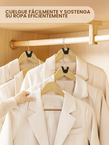 Vista 2 de Smartor Ganchos Conectores para Perchas de Ropa Paquete de 30, Almacenamiento y Organización de Armario como Perchas que Ahorran Espacio, Gancho