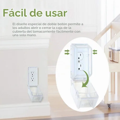 Vista 5 de EUDEMON Caja Protectora de Enchufes Eléctricos de Seguridad para Bebés a Prueba de Niños Cubierta de Enchufe Grande para Protección Infantil