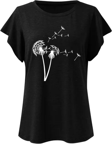 Vista 2 de Women's Top Blouse Round Neck Short Sleeve T Shirt Top Casual Summer Loose Outer Wear Women Tees & Blouses Daily Tunic Tops