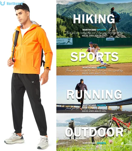 Vista 5 de NORTHYARD Pantalones deportivos para correr para hombre, ligeros, de secado rápido, para gimnasio, deportes activos, entrenamiento en pista