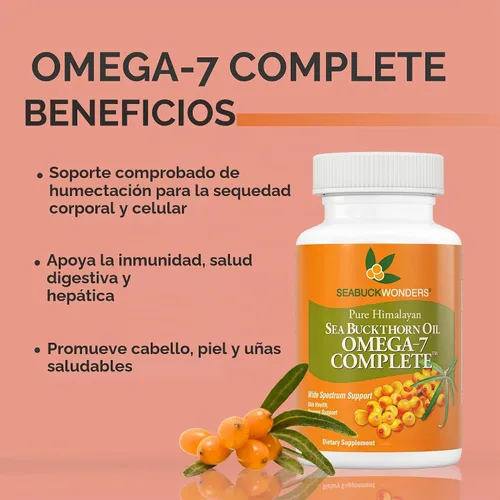 Vista 2 de SeabuckWonders Omega-7 completo, fabricado con aceite de espino amarillo orgánico, 30 cápsulas blandas (500 mg cada uno)