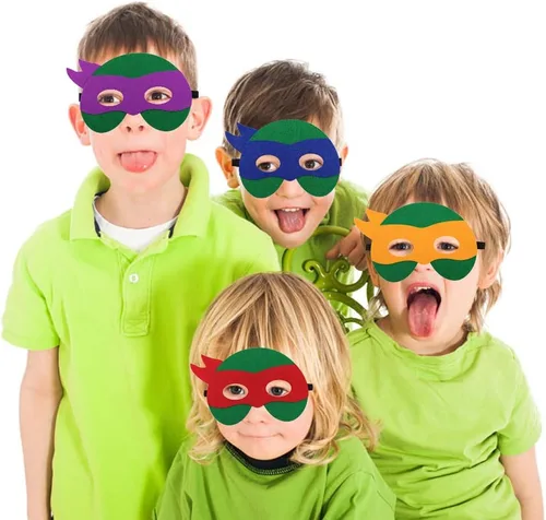 Vista 6 de Paquete de 12 máscaras de superhéroe para niños, máscaras de fieltro de superhéroes, recuerdos de fiesta, juego temático de superhéroes, suministros
