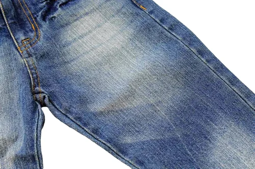 Vista 3 de Bienzoe Jeans de cintura ajustable para niños vaquero de cintura baja rasgada de algodón recto