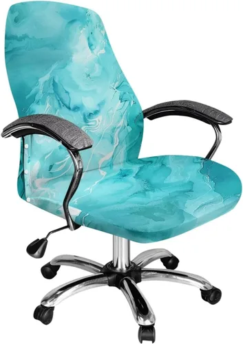 Vista 55 de Green Leaf - Fundas para sillas de oficina en casa, fundas elásticas para sillas de escritorio de computadora, respaldo alto, universales, fundas
