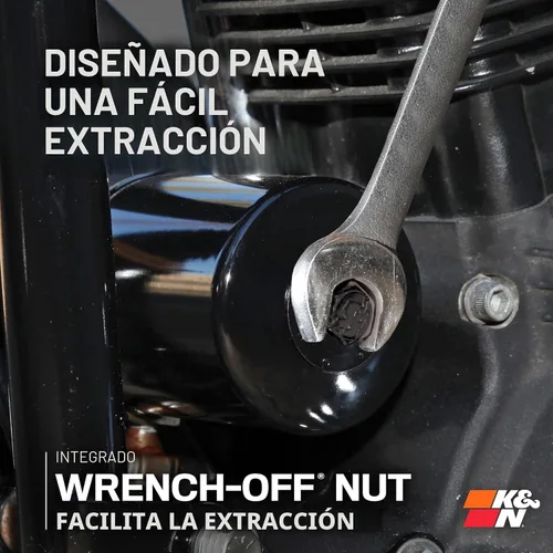 Vista 2 de Filtro de aceite K&N Powersports de alto rendimiento, Negro