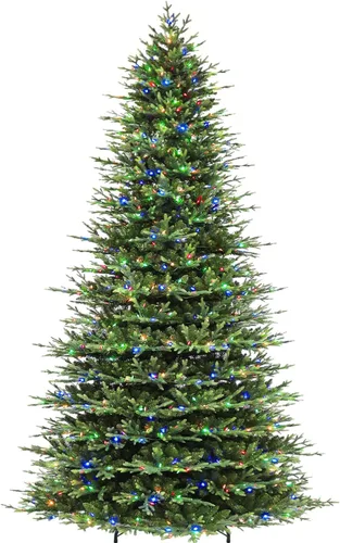 Vista 10 de 7.5FT Prelit Premium Flocked Christmas Tree, 3325 Realistic Tips Árbol flocado prémium