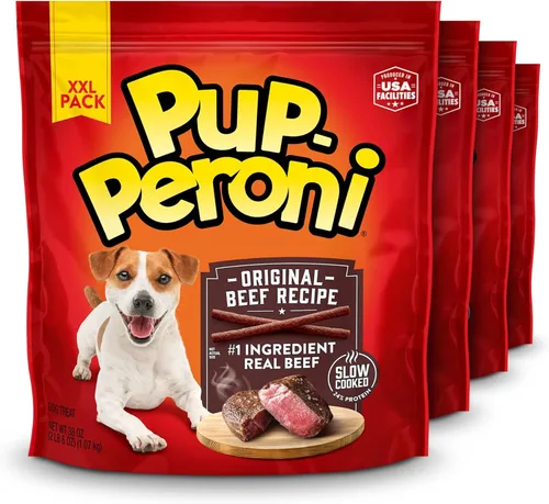 Vista 24 de Pup-Peroni Golosinas para perros, sabor original a tocino, 5.6 onzas (paquete de 8), hechas con tocino real