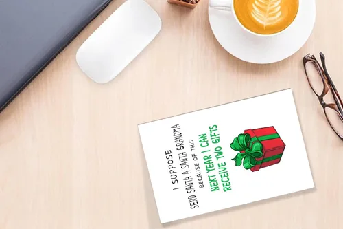 Vista 3 de Joycard Tarjetas de Navidad divertidas y humorísticas, tarjetas de felicitación de Año Nuevo, tarjeta de felicitación de Navidad para novio, novia