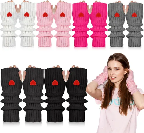Vista 10 de Berlune 6 pares de mangas de brazo kawaii para mujer y niñas, calentadores de brazos de estilo japonés Y2K para disfraz escolar, 6