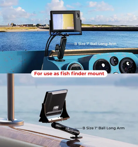 Vista 5 de VAZESWIN - Brazo de doble enchufe de aleación de aluminio de 1 pulgada, brazo largo de 5.9 pulgadas de longitud Compatible with RAM Mounts B