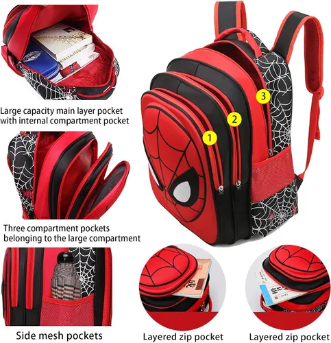 Vista 5 de Mochilas para niños y niñas, mochilas 3D impermeables de dibujos animados, azul, (Style Light Blue), L