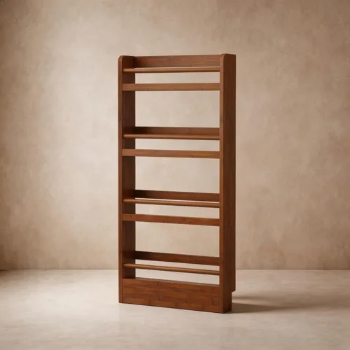 Vista 2 de Estantería de montaje en pared, estante para libros de 3 niveles detrás de la puerta, estante de bambú sólido para dormitorio, sala de estar, 19