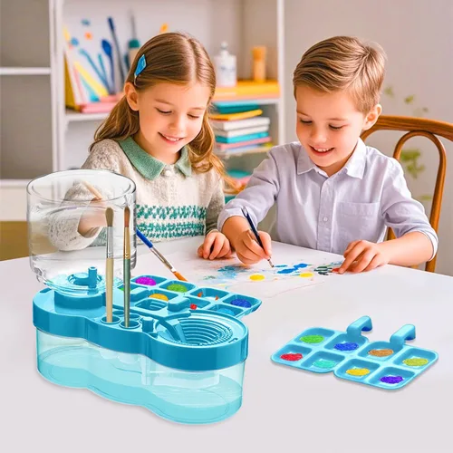 Vista 6 de 2025 Herramienta Mejorada de Limpieza de Pinceles de Pintura, Taza Enjuagadora de Pinceles con Circulación de Agua Corriente para Pintura Artística