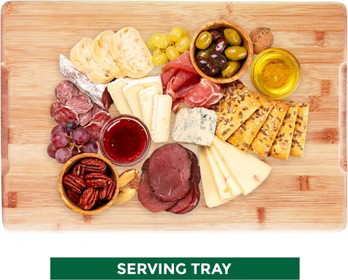 Vista 5 de Freshware - Tabla de cortar de bambú para cocina, ranura para jugos [extragrande]. Tabla para cortar carne, verduras, frutas, queso, bandeja