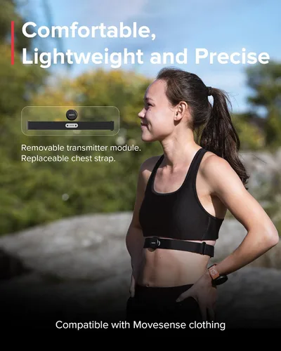 Vista 2 de SUUNTO Cinturón inteligente de frecuencia cardíaca: seguimiento superior de la frecuencia cardíaca, ajuste cómodo, negro