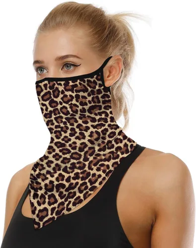Vista 14 de YAYOUREL Polaina para el cuello, bandanas para hombres y mujeres, cubierta de bufanda para la cara con rayos UV, con agujero para las orejas
