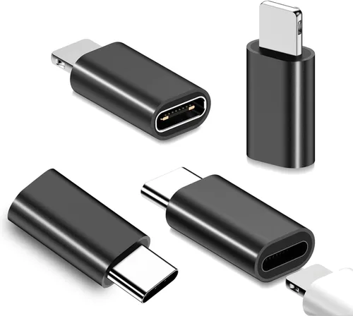 Vista 9 de Adaptador USB C, paquete de 4, 2 conectores C hembra a micro USB, 2 adaptadores USB C a mini USB macho de 5 pines, compatible con carga