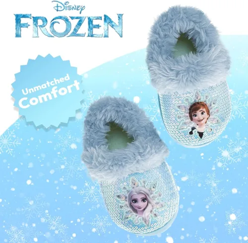 Vista 5 de Disney Frozen Elsa and Anna - Pantuflas de felpa para niñas, antideslizantes, cómodas, esponjosas, ligeras, cálidas, suaves, para interiores y niñas