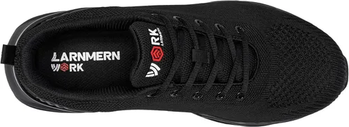 Vista 4 de LARNMERN Zapatos de punta de acero para hombres y mujeres, ligeros, cómodos, Snkeakers, transpirables, zapatos de trabajo indestructibles