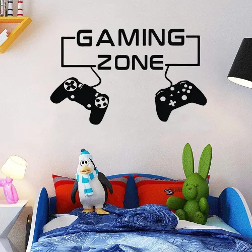Vista 4 de fanquare Calcomanías de pared para control de juegos, calcomanías de pared para niños, decoración de pared para niños, dormitorio, sala de estar