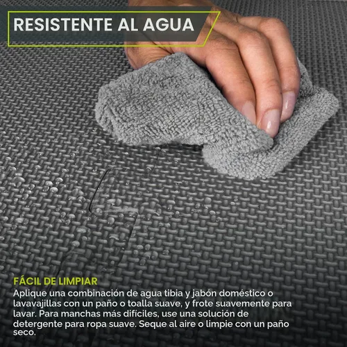 Vista 5 de ProsourceFit - Tapete para rompecabezas de ejercicio extra grueso de 1 pulgada, azulejos entrelazados de espuma EVA para protección y suelo 2-Gris