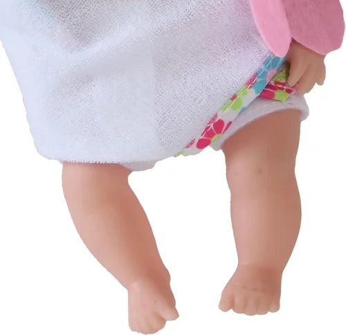 Vista 8 de Muñeca de baño Baby's First de 9 pulgadas Skin-So-Soft para bebé, manta de baño rosa