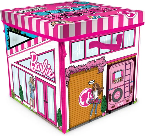 Vista 6 de Caja ZipBin con cierres para guardar hasta 40 Barbies; se puede utilizar como casa de muñecas, caja de guardado y alfombra para jugar