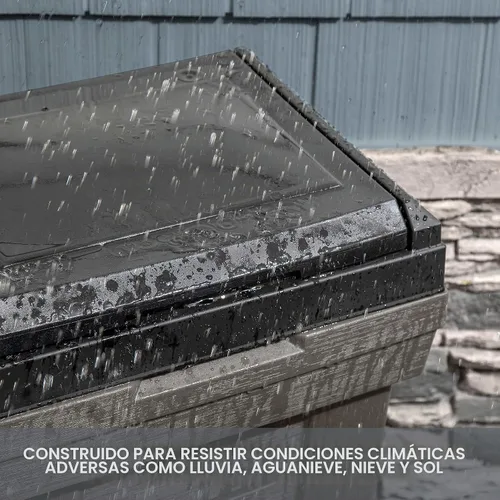 Vista 4 de Step2 Lakewood - Contenedor de basura – Cedro oscuro – Contenedor de basura para interiores y exteriores – Recipiente de basura de gran capacidad
