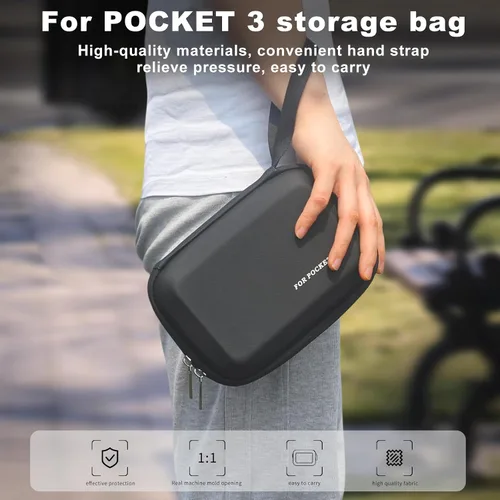 Vista 4 de FiTSTILL Bolsa de almacenamiento de viaje rígida de transporte y protección, compatible con Osmo Pocket 3 Creator Combo, kit de accesorios