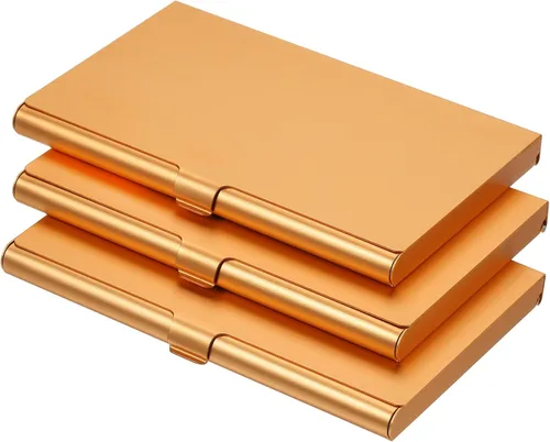 Vista 6 de PATIKIL Portatarjetas de visita, 3 piezas de aleación de aluminio, funda delgada para tarjetas de nombre para mujeres y hombres, color negro