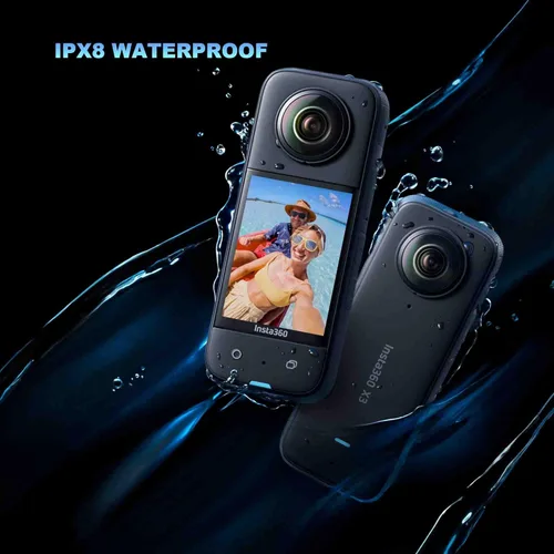 Vista 4 de Insta360 X3 - Cámara de acción 360 impermeable con sensores de 1/2 pulgada de 48 MP, video HDR 360 de 5.7K, foto 360 de 72 MP, lente única 4K, modo