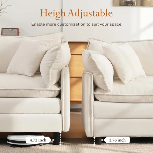 Vista 6 de Vesgantti Sofá modular de 108 pulgadas, cómodo sofá de nube con asiento profundo otomano movible, sofá modular en forma de L, sofás seccionales