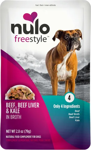 Vista 2 de Nulo Freestyle Carne de res, hígado de res y col rizada en caldo de carne real para perros, 2.8 onzas (paquete de 6)