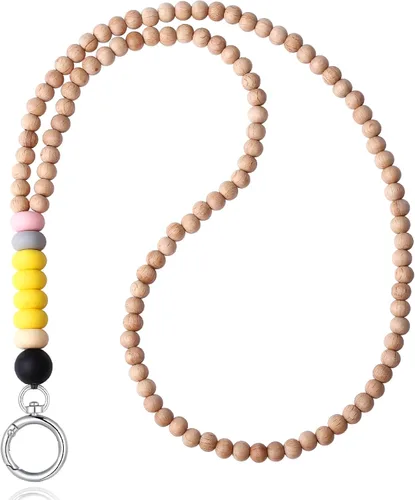 Vista 15 de Cordones para insignias de identificación y llaves para mujeres, lindo cordón de profesor con soporte para identificación, cordón de cuentas
