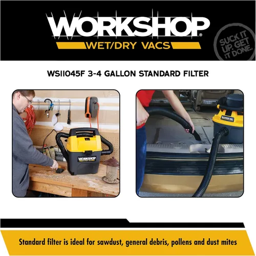Vista 4 de Taller mojado/seco VACS de 3 a 4.5-galones. filtro estándar para aspiradora Replacement Standard Qwik Lock Cartridge Filter for WORKSHOP 3-Gallon