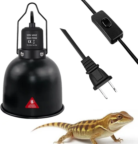 Vista 6 de Lámpara de reptil de cúpula profunda de 5.5 pulgadas de 100 W, lámpara de calor de reptiles de cúpula de 100 W con interruptores aptos