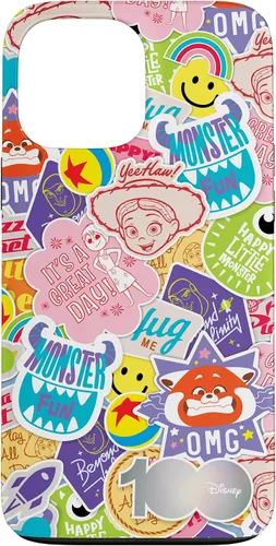 Vista 23 de Funda para iPhone 16 Disney 100 Pixar Happy Faces and Happy Stickers D100