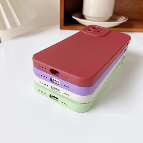 Vista 4 de DEFBSC Compatible con iPhone 12 de 6.1 pulgadas, funda de silicona líquida, funda protectora para cámara, protección de cuerpo completo de goma