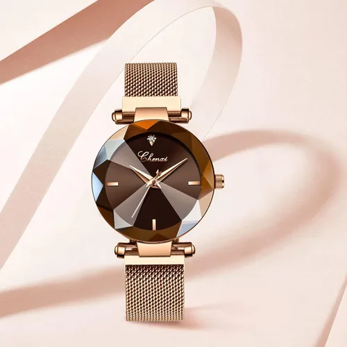 Vista 4 de MASTOP Relojes de Lujo para Mujeres Relojes Analógicos de Cuarzo Reloj Pulsera Reloj Banda de Malla Impermeable Relojes de Pulsera para Damas A