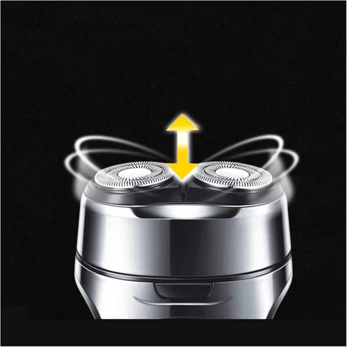Vista 5 de Maquinilla de afeitar eléctrica para hombres – Afeitadora rotativa recargable para hombre en húmedo y seco con recortador de barba emergente