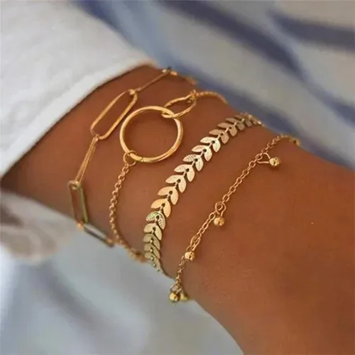 Vista 46 de Long tiantian Pulsera de oro gruesa para mujer, pulseras de oro delicadas, pulseras para mujer, pulseras apilables de eslabones de cadena